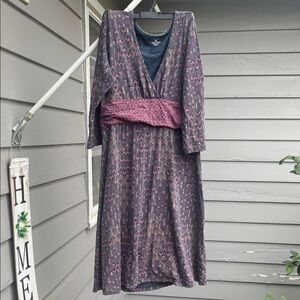 Patagonia Long Sleeve Dress with Purple and Pink Pattern
